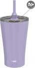 Zak Designs Alfalfa Stainless Steel Vacuum Insulated Double Wall Tumbler with Flexible Silicone Straw, Travel Tumbler with Splash Proof Lid Keeps Drinks Cold (18/8 SS, 20oz, Lavender)