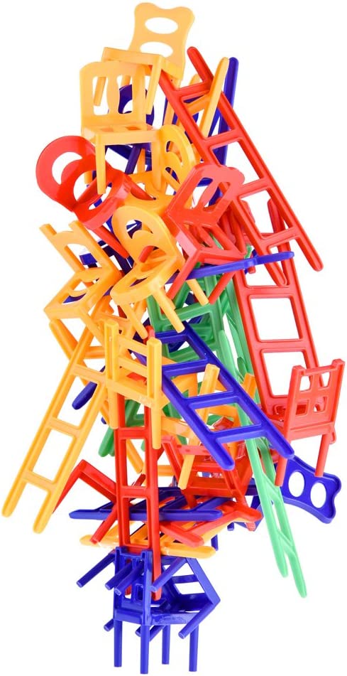 WEofferwhatYOUwant Chairs and Ladders Family Game - Stacking Balance Game. 44 Individual Pieces.