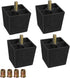 Sopicoz 2 inch Sofa Legs Plastic Feet for Furniture Legs Riser Square Set of 4 with M8 Hanger Bolts