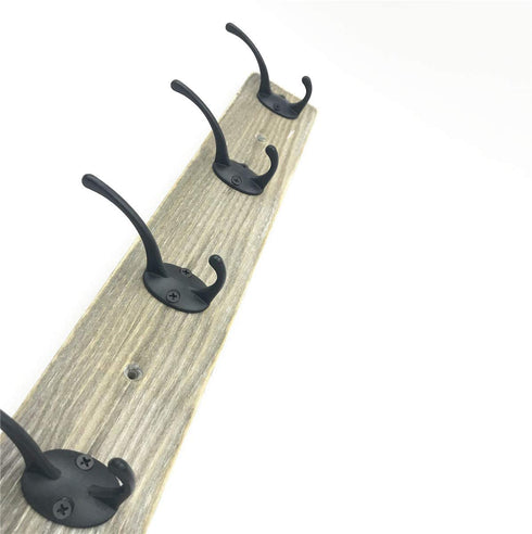Wall Mounted Coat Rack,Sageme Wooden Entryway Vintage Rustic Coat Rack Hat Hanger Rack Zinc die-cast 4-Hook Rail for The Entryway, Bathroom, Bedroom, Kitchen, Mudroom Pinewood Alloy 4-Hook