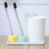 JAKSSO Ceramic Toothbrush Holder for Bathroom Toothbrush Tray for Vanity Countertop Storage Organizer for Holding Toothpaste Dental Floss Picks Makeup Brushes(Small)