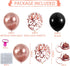 Chrome Metallic Rose Gold and Black Confetti Balloons 55 pcs 12 inch Thick Latex Balloons for Rose Gold Black Baby Bridal Shower,Women Girls Rose Gold and Black Birthday Party Decorations graduation party Supplies