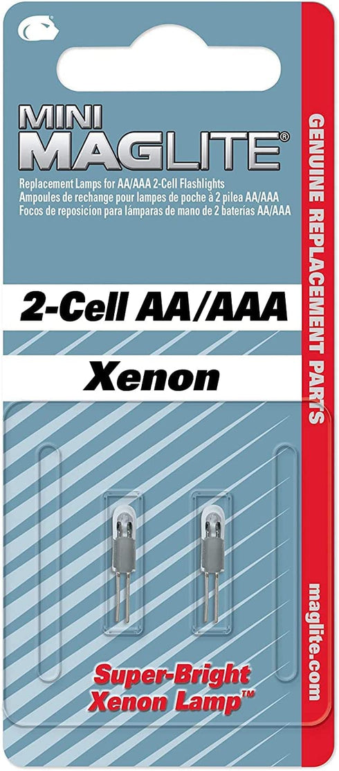 Maglite Replacement Lamps for 2-Cell AA Mini Flashlight, 2-Pack