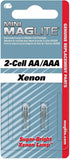Maglite Replacement Lamps for 2-Cell AA Mini Flashlight, 2-Pack