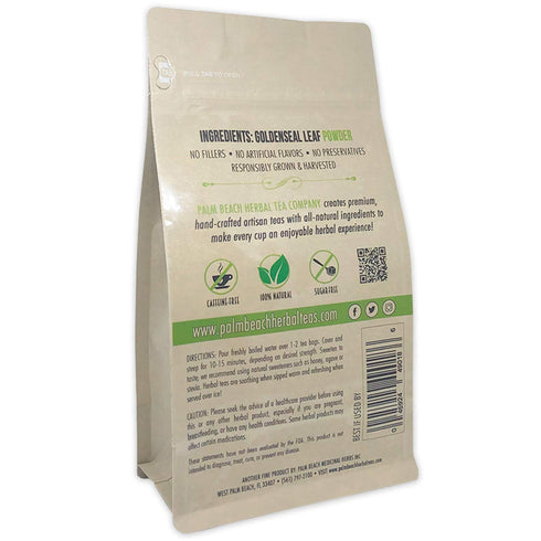 Goldenseal Leaf Tea - Pure Herbal Tea Series by Palm Beach Herbal Tea Company (30 Tea Bags) 100% Natural