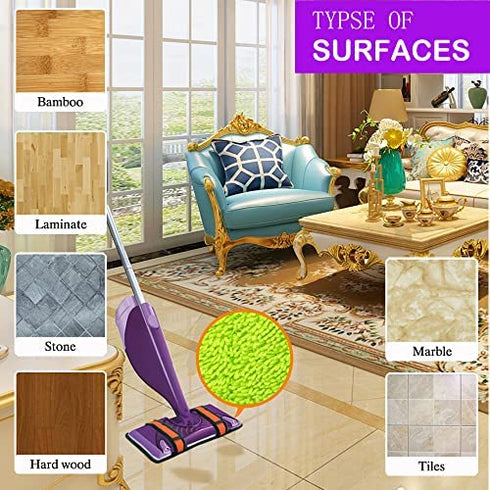 Reusable Mop Pads, 2 Pack Washable for Swiffer Wet Jet Pads Refills, Microfiber Replacement Mop Pad Compatible with Swiffer Wet Jet for Both Dry and Wet Mopping (Green)