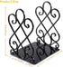 Bookends, Metal Book Ends for Shelves Heavy Duty Decorative Book Support Non-Skid for Office Desk School Library Organizer Gift, 7 x 6.1 x 8.6 inch Black (2 Pairs)