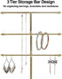 J JACKCUBE DESIGN 3 Tier Gold Metal Jewelry Display Stand Tree Organizer, Holder Rack Hanger Tower for Bracelet Necklace Accessories with Tabletop Earring Ring White Marble Tray Storage- MK516A
