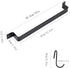 Kitchen Wall Mounted Hanging Utensil Holder Rack, Wrought Iron Rail Rack with 10 S Hooks for Hanging Kitchen Utensils Set & Cookware,16 inch