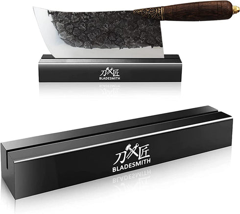Knife Block / Stand for Single Kitchen Knife - 8'' Anti-Shatter Hand Polished Acrylic Knife Holder without Knives - Cleaver Knife Stand Display for Knife Storage Knife Blade Guard - BLADESMITH