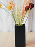Serene Spaces Living Set of 2 Square Matte Black Ceramic Vase Modern Black Square Vase Adds a Sleek Look to Any Space, Use for Home D©cor, Event Centerpieces and Much More, 3 SQ x 6 H