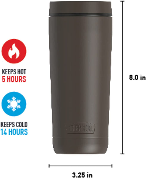 Guardian Collection by THERMOS Stainless Steel Tumbler 18 Ounce, Espresso Black