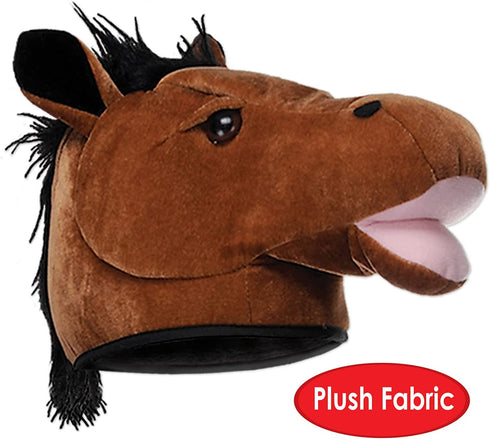 Plush Horse Head Hat Party Accessory (1 count) (1/Pkg)