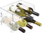 mDesign Modern Plastic Stackable Vertical Standing Wine Bottle Holder Stand - Storage Organizer for Kitchen Countertops, Pantry, Fridge - Each Rack Holds 3 Bottles, 2 Pack - Clear