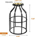 Simple Deluxe 4-Pack Adjustable Industrial Clamp on Metal Bulb Guard Cage for Pendant, Farmhouse Light Fixture, Vintage Lamp Shades and Hanging Lamp, Black