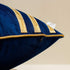 Avigers 20 x 20 Inches Navy Blue Gold Leather Striped Cushion Cases Luxury European Throw Pillow Covers Decorative Pillows for Couch Living Room Bedroom Car 50 x 50cm
