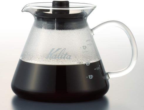 Kalita (Carita) Coffee Server I Pour Over Carafe I 500ml (17oz) I Pot Fits Kalita Drippers I Heat Resistant Glass I Made in Japan I, Single Cup, Clear