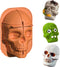 JTRF Unilateral Haunted Skull Baking Cake Mold Flexible Silicone 3d Skull Cake Pan for Baking,Cakelet,Pizza,Jelly Candy Skull Muffin Pans,Sugar Skull Cake Pan For Halloween Party(1, Chocolate)