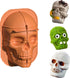 JTRF Unilateral Haunted Skull Baking Cake Mold Flexible Silicone 3d Skull Cake Pan for Baking,Cakelet,Pizza,Jelly Candy Skull Muffin Pans,Sugar Skull Cake Pan For Halloween Party(1, Chocolate)