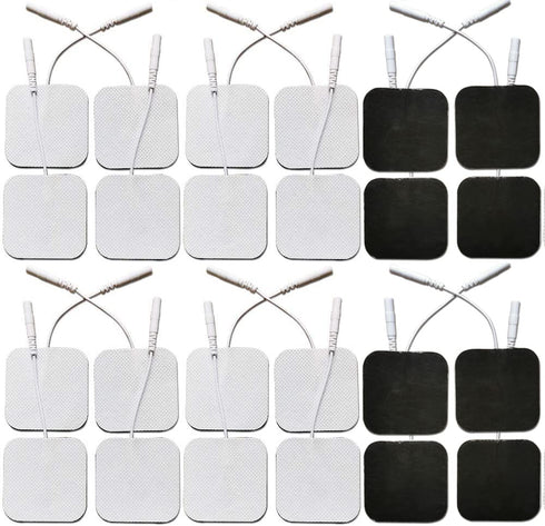 OUDYSCARE TENS Unit Replacement Pads - Compatible with AUVON TENS 7000 EMS Machine - 24Pcs 2"x2" Self-Adhesive Reusable Electrodes Pads for Lower Back , Arm , Leg and Pain Relief