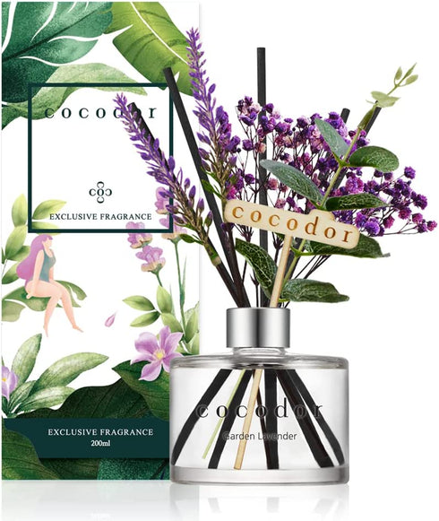 COCODOR Lavender Reed Diffuser/Garden Lavender / 6.7oz(200ml) / 1 Pack/Home Decor & Office Decor, Fragrance and Gifts