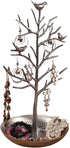 Inviktus Silver Birds Tree Jewelry Stand Display Earring Necklace Holder Organizer Rack Tower-silver