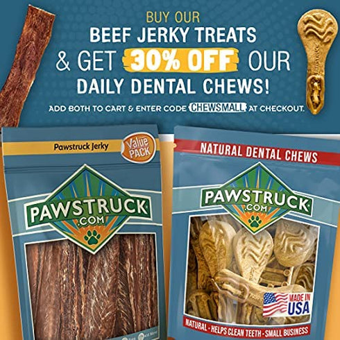 Joint Health Beef Jerky Dog Treat Chews - Gourmet, Fresh & Savory Beef Gullet Jerky - Naturally Rich in Glucosamine and Chondroitin - Promotes Healthy Joints and Tissue Growth (4-6" (25 Pack))
