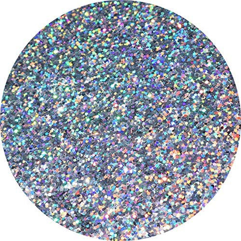 Hemway Polyurethane & Epoxy Resin Glitter 100g / 3.5oz Metallic Crystal Flake Additive for Flooring Jewelry Tumblers Glass Pigment - Extra Chunky (1/24" 0.040" 1mm) - Silver Holographic