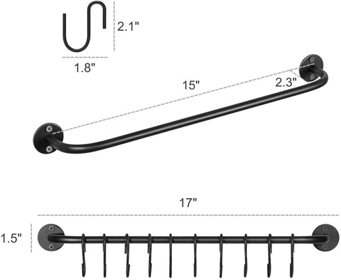 Mkono Hat Rack for Wall Baseball Cap Organizer Hanger with 20 Hooks Modern Metal Hat Holder Wall-Mounted Caps Display for Closet Door Bedroom Entryroom Laundry, Set of 2,Black