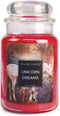 Village Candle Unicorn Dreams Large Glass Apothecary Jar Scented Candle, 21.25 oz, Pink