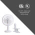 Genesis 6-Inch Clip Convertible Table-Top & Clip Fan Two Quiet Speeds - Ideal For The Home, Office, Dorm, More White (A1CLIPFANWHITE)