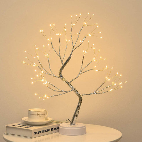 Firefly Bonsai Tree Light - 20'' Fairy Light Spirit Tree Lamp with 108 LED Lights - USB/Battery Touch Switch, Deco of Children's Room, Bedroom, Living Room, Party Wedding and Christmas