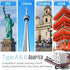 Europe to US Plug Adapter EU/UK/AU/in/CN/JP/Asia/Italy/Brazil to USA (Type A & B) American Travel Adapter and Converter, Wall Outlet Power Charger Converter (White)