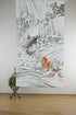 Made in Japan Noren Curtain Tapestry Carp Swimming Up a Waterfall