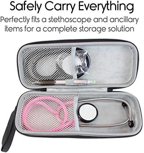Vive Precision Stethoscope Hard Case - Protective Carry Cover with Handle - Travel Holder for Sphygmomanometer - Fits Vive Precision 3M Littmann Classic III, Lightweight II S.E, MDF Acoustica Deluxe