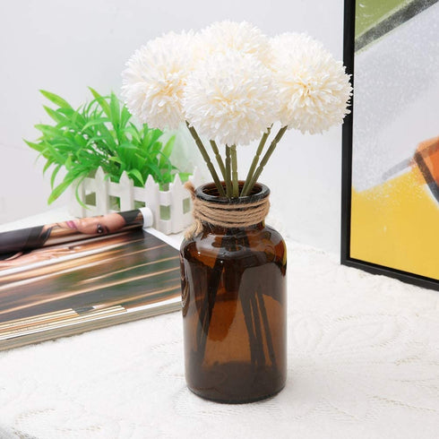 MAGT Artificial Silk Flower, 6Pcs Beautifully Artificial Dandelion Balls for Home Wedding Decor(White)