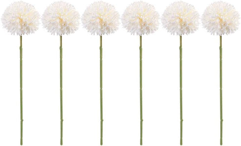 MAGT Artificial Silk Flower, 6Pcs Beautifully Artificial Dandelion Balls for Home Wedding Decor(White)