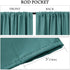 PONY DANCE Rod Pocket Curtains - 42 x 54 inches Sea Teal Blackout Curtain Panels Window Covering Thermal Insulated Light Block for Kitchen Bathroom Privacy Protect Drapes, 2 Pieces