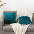 Throw Pillow Cases 22x22 Teal: 2 Pack Cozy Soft Velvet Square Decorative Pillow Covers for Farmhouse Home Decor, DEZENE