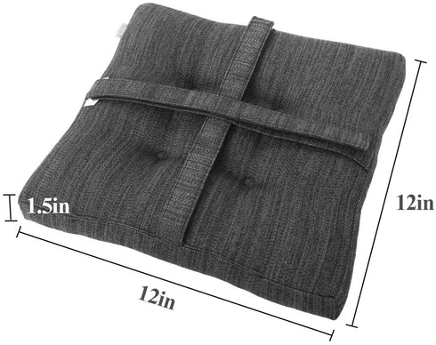 baibu 12 Inches Square Seat Cushion, Super Soft Bar Stool Square Seat Cushion with Ties- One Pad Only, Gray-Black (12'' (30CM))