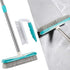MEXERRIS Scrub Brush with Floor Scrubber Deck Brush Long Handle Combo Cleaning Kits, Stiff Bristles Durable Scrubbing Grout Brushes for Carpet Bathroom, Shower, Sink, Bathtub, Tile, Kitchen Surface
