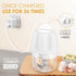 Electric Garlic Chopper, Portable Cordless Mini Food Processor, Rechargeable Vegetable Chopper Blender for Nuts Chili Onion Minced Meat and Spices BPA-Free(White)