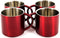 Red Stainless Steel Double Wall Espresso Cups, XL, Set of 4