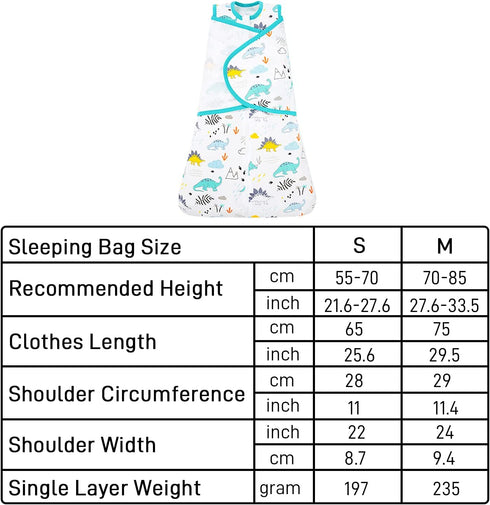 ZIGJOY Baby Swaddle Blanket Easy Adjustable Infant Swaddles Sleep Sack 100% Cotton Comfortable, Safe and Soft for Boy Girl 6-12 Months Babies (Dinosaur Pattern)