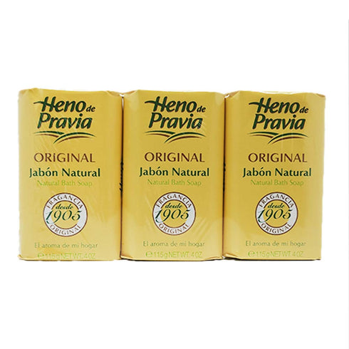 Heno de Pravia Bar Soap. Natural Cleanser and Moisturizer. Delicate Scent. Suitable for all Skin types. 4.4 Oz/ 125 g. 3 Pack