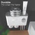 iHave Toothbrush Holders for Bathrooms, 2 Cups Toothbrush Holder Wall Mounted with Toothpaste Dispenser, Large Capacity Tray, Cosmetic Drawer and 6 Brush Slots with Cover Tooth Brush Holder