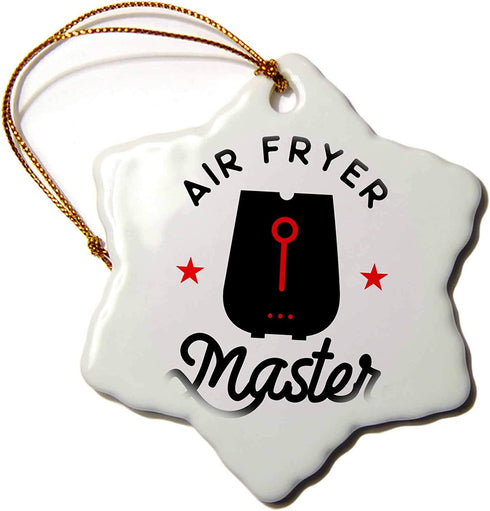 3dRose Snowflake Ornament - I Love My Air Fryer Master Foodie - 3-inches (ORN_339135_1)
