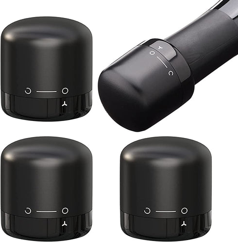 3 Pack Wine Bottle Stopper, Wine Bottle Stopper Reusable Plastic & Silicone Set, Efficient Sealed Storage, Wine Supplies Gift for Friends, Family & Party.