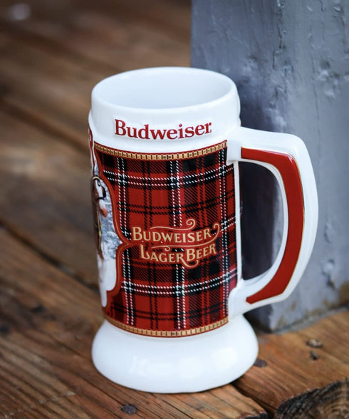 2021 Budweiser Plaid Holiday Christmas Stein