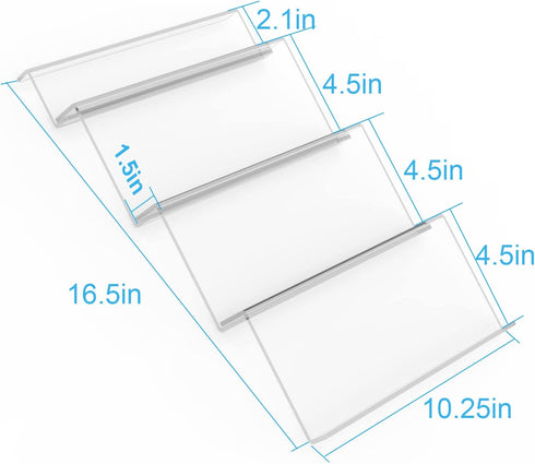 Grarry Acrylic Spice Rack Tray Insert 4 Tier Clear Spice Drawer Organizer for Kitchen Cabinets, 4 Slanted Tiers for Garlic, Salt, Pepper Spice Jars, Seasonings, Vitamins, Supplements, 1 Pack Clear